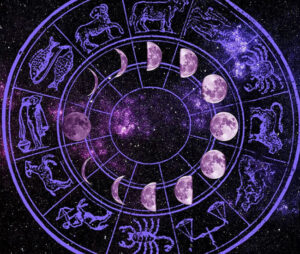 Zodiac sign with moon