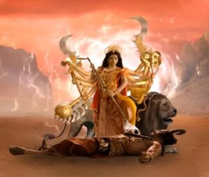 goddess durga killing Mahishasur