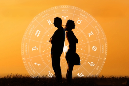 Boy and girl with horoscope sign. Rahifal