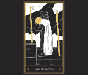 Two of Wands card