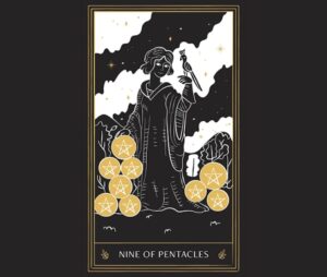 Nine of Pentacles Tarot Card