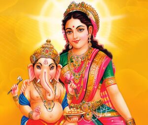Lord Ganesha And Mata Parvati