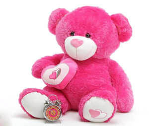 bright pink coloured teddy
