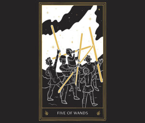 Five of wands Tarot Card