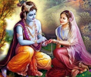 Lord Krishna and his spouse Rukmini