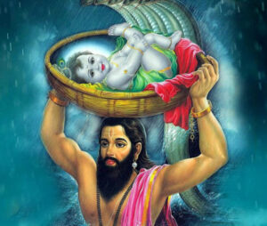 Lord Krishna in Vasudev Basket