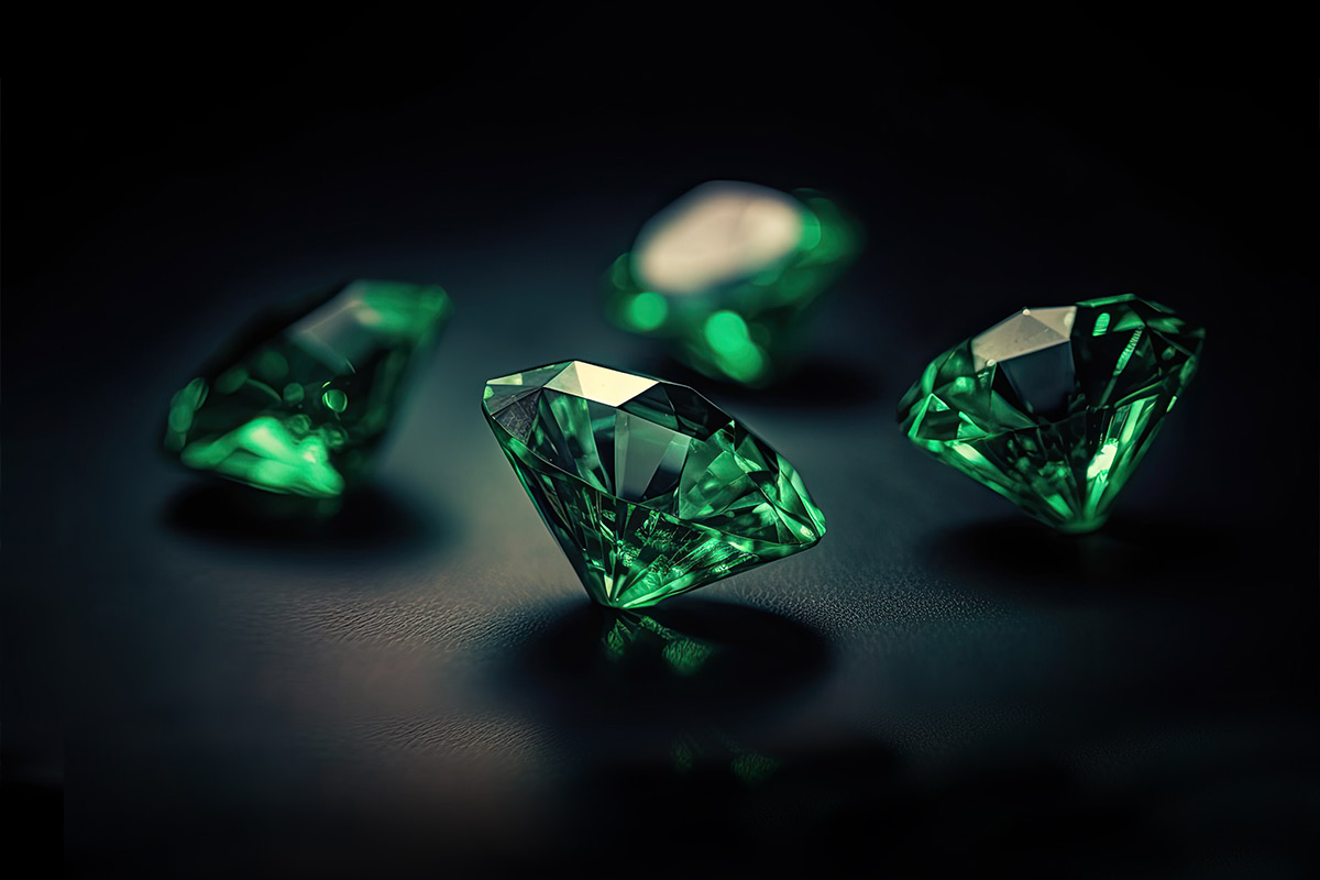 Second Hand Platinum Emerald Diamond Cluster Ring 4337080 - thbaker.co.uk